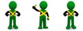 3d character textured with flag of Jamaica