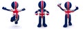 3d character textured with flag of UK