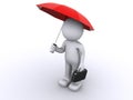 3d character with umbrella