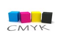 3D CMYK Ink Cubes Royalty Free Stock Photo