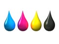 3D CMYK Ink Drops