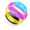 3d colorful CMYK sphere