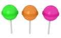 3d colorful sweet lollipops