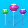 3d colorful sweet lollipops