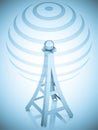 3d communication antenna tower Royalty Free Stock Photo