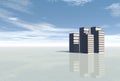 3d Conceptual city skyscrapers