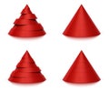 3d conical shape 6 or 7 levels