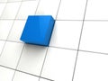 3d cube blue area