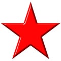 3D Cummunist Red Star Royalty Free Stock Photo