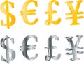 3D currency symbols