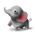 3d cute toy elephant character illustration Royalty Free Stock Photo