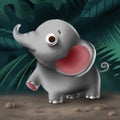 3d cute toy elephant character illustration Royalty Free Stock Photo