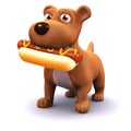 3d Dog with hot dog