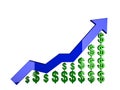 3d dollar chart Royalty Free Stock Photo