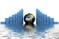 3d earth(asia,europe) and graph Royalty Free Stock Photo