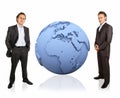 3d earth and businessman Royalty Free Stock Photo