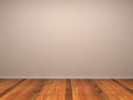 3d empty room's wall with wood parquet