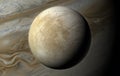 3D Europa over Jupiter Royalty Free Stock Photo