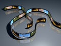 3d film positve film strip Royalty Free Stock Photo