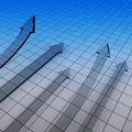 3D Financial graph Royalty Free Stock Photo