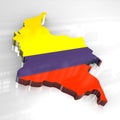 3d flag map of Colombia Royalty Free Stock Photo