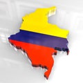 3d flag map of Colombia Royalty Free Stock Photo