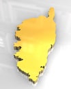 3d flag map of Corsica Royalty Free Stock Photo