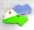 3d flag map of djibouti Royalty Free Stock Photo