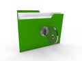 3d folder document green