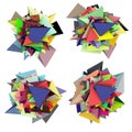 3d fragmented colored spiked shape