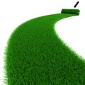 3d fresh green grass road