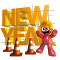 3d funny icon symbol of 2010 new year Royalty Free Stock Photo