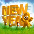 3d funny icon symbol of 2010 new year Royalty Free Stock Photo