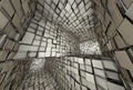 3d futuristic tiled mosaic labyrinth interior