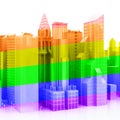 3D Gay City Royalty Free Stock Photo