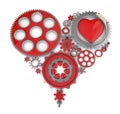 3d gears and heart