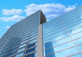 3d glass buildings with the sky and clouds Royalty Free Stock Photo