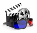 3D glasses of stereoscopic cinema. Icon Royalty Free Stock Photo