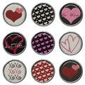 3D Glitter Button Set - Love