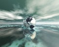 3D globe on water