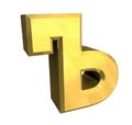 3d gold cyrillic letter