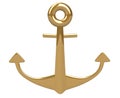 3d gold shiny anchor Royalty Free Stock Photo