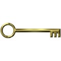 3D Golden Antique Key Royalty Free Stock Photo