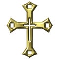 3D Golden Artistic Cross