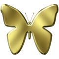 3D Golden Butterfly