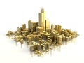 3d golden city