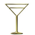 3D Golden Cocktail Glass