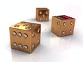 3d golden dices