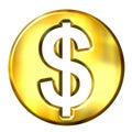 3D Golden Dollar Symbol Royalty Free Stock Photo