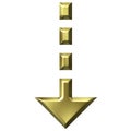 3D Golden Download Arrow